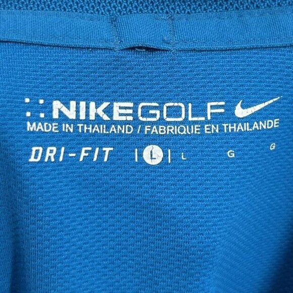 Nike Golf Dri-Fit Mens Polo Shirt Blue W/ Graphic Design Size Large - Picture 3 of 8